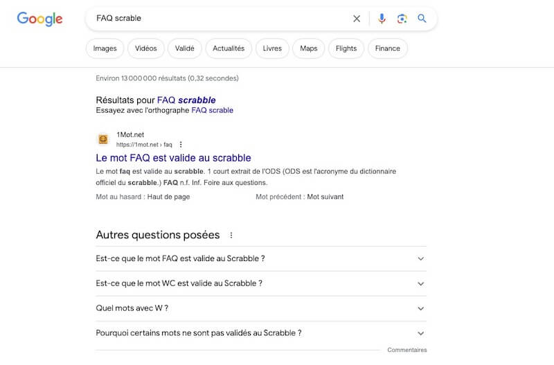 prestations seo question featured snippet referencement google