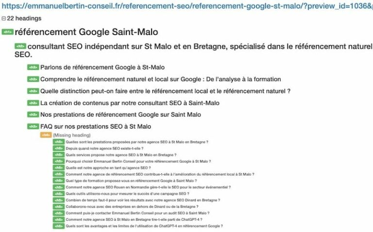 consultant seo audit technique referencement naturel on page